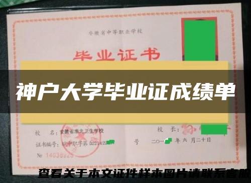 神户大学毕业证成绩单