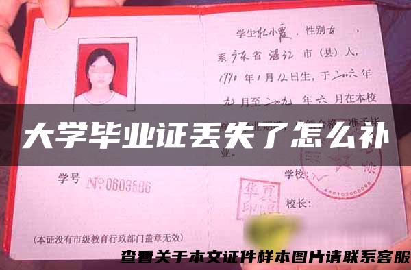 大学毕业证丢失了怎么补