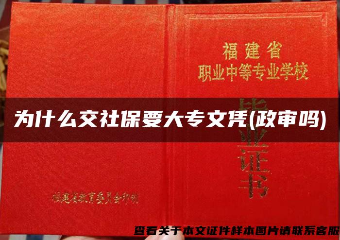 为什么交社保要大专文凭(政审吗)