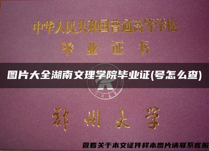 图片大全湖南文理学院毕业证(号怎么查)