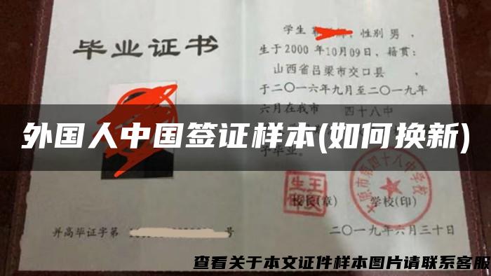 外国人中国签证样本(如何换新)