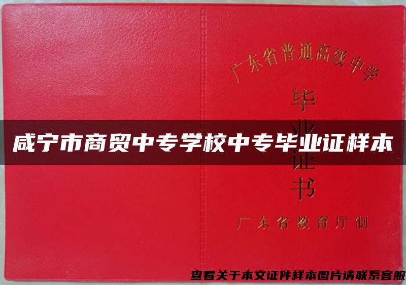 咸宁市商贸中专学校中专毕业证样本