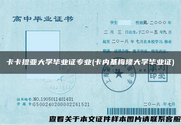 卡卡提亚大学毕业证专业(卡内基梅隆大学毕业证)