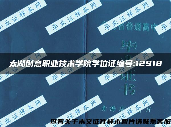 太湖创意职业技术学院学位证编号:12918