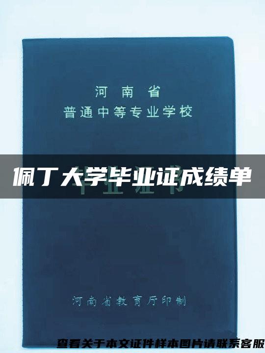 佩丁大学毕业证成绩单