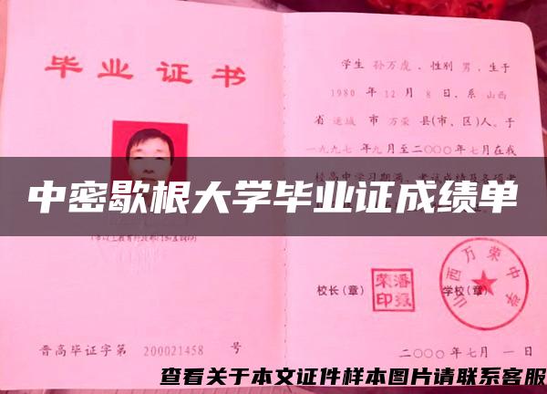 中密歇根大学毕业证成绩单