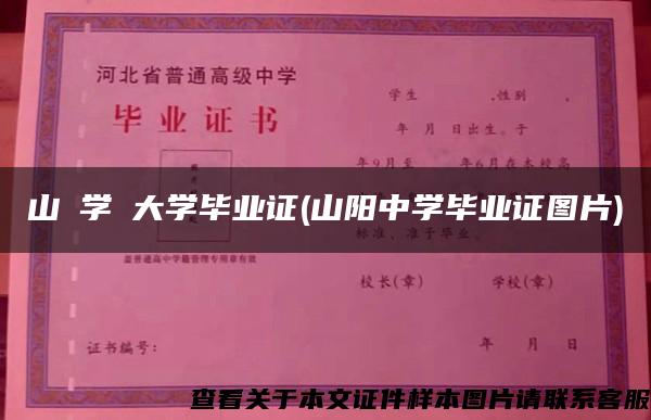 山陽学園大学毕业证(山阳中学毕业证图片)