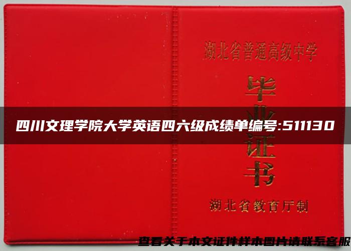 四川文理学院大学英语四六级成绩单编号:511130