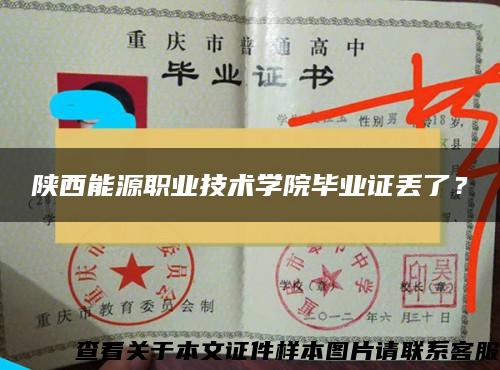 陕西能源职业技术学院毕业证丢了？