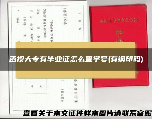 函授大专有毕业证怎么查学号(有钢印吗)