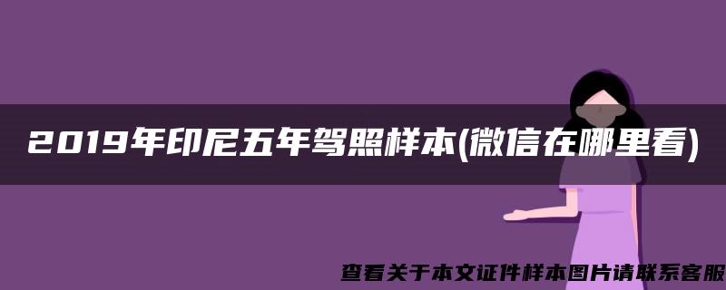 2019年印尼五年驾照样本(微信在哪里看)