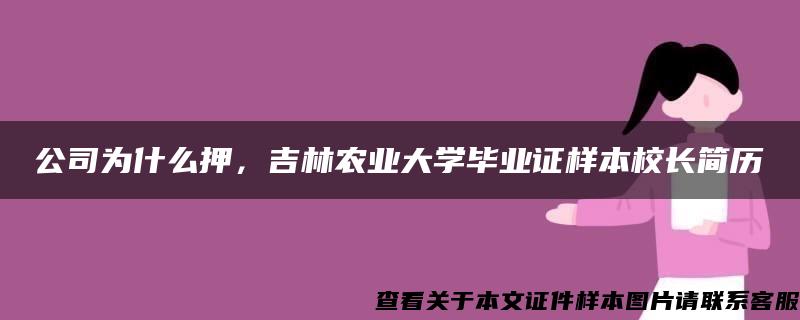 公司为什么押，吉林农业大学毕业证样本校长简历