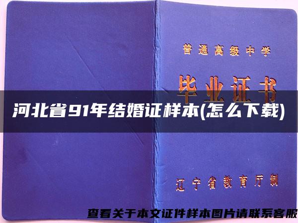 河北省91年结婚证样本(怎么下载)