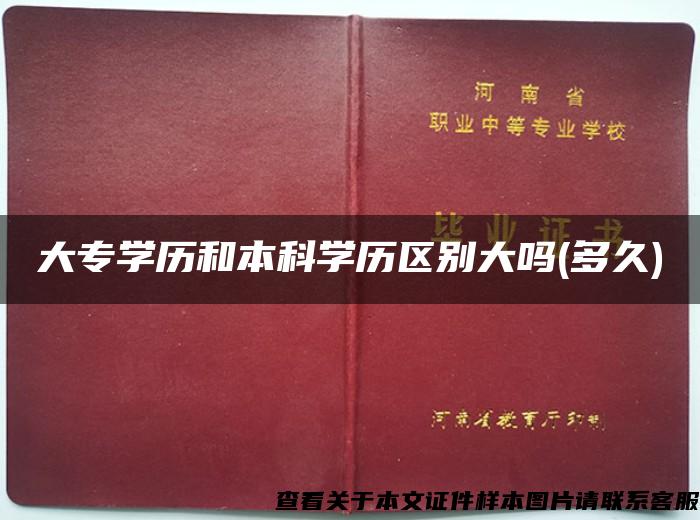 大专学历和本科学历区别大吗(多久)