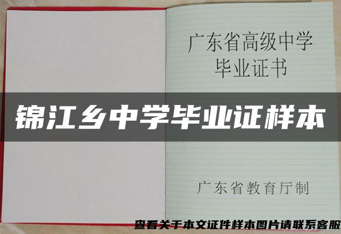 锦江乡中学毕业证样本