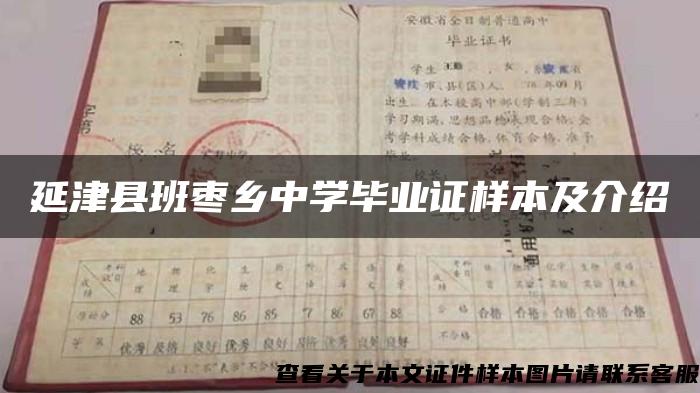 延津县班枣乡中学毕业证样本及介绍