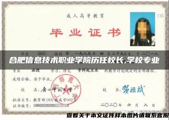 合肥信息技术职业学院历任校长,学校专业