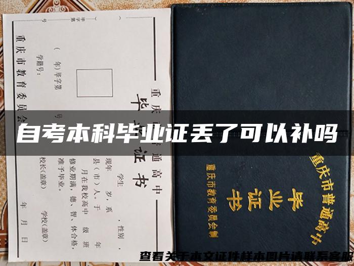 自考本科毕业证丢了可以补吗