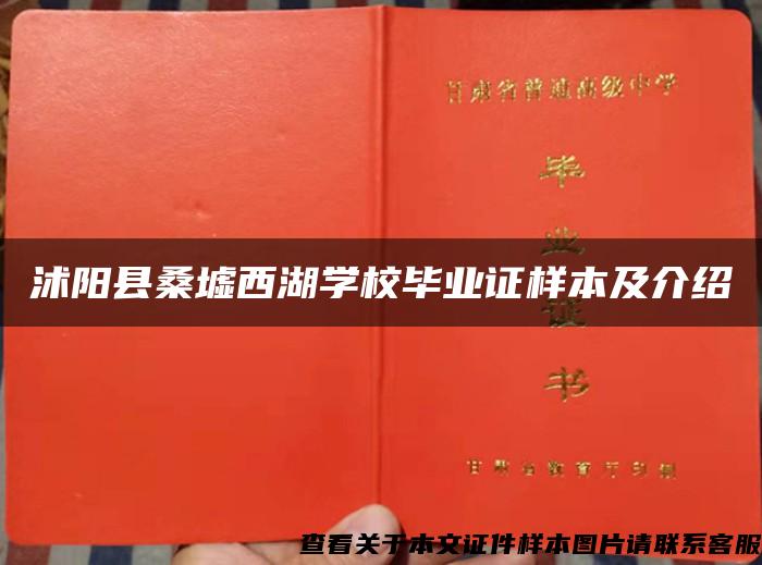 沭阳县桑墟西湖学校毕业证样本及介绍