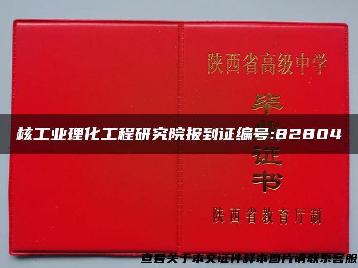 核工业理化工程研究院报到证编号:82804