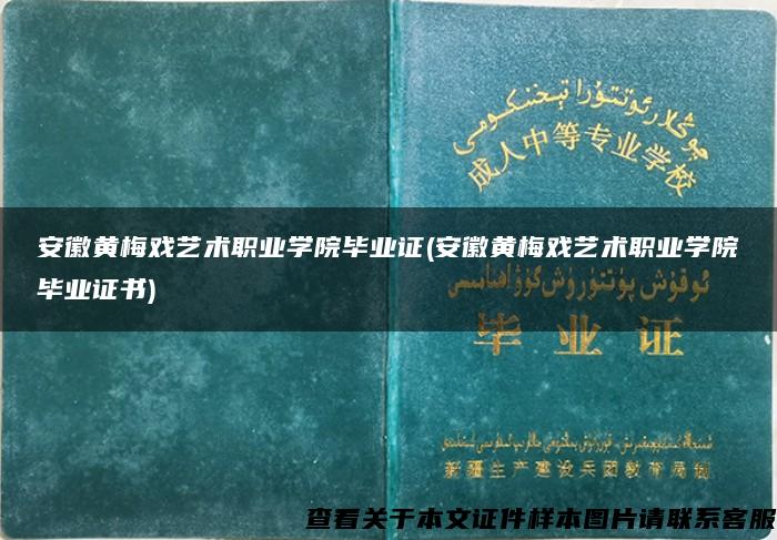 安徽黄梅戏艺术职业学院毕业证(安徽黄梅戏艺术职业学院毕业证书)