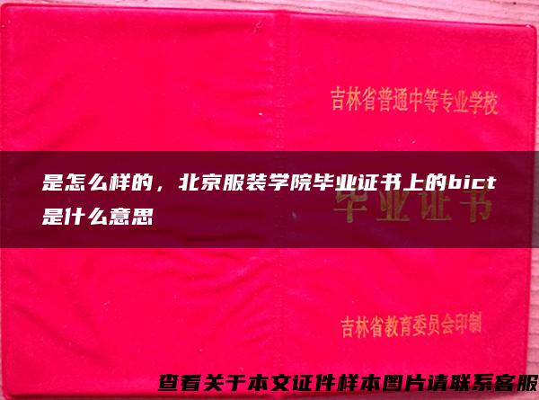 是怎么样的，北京服装学院毕业证书上的bict是什么意思