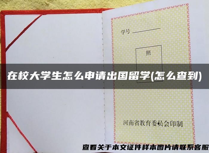 在校大学生怎么申请出国留学(怎么查到)