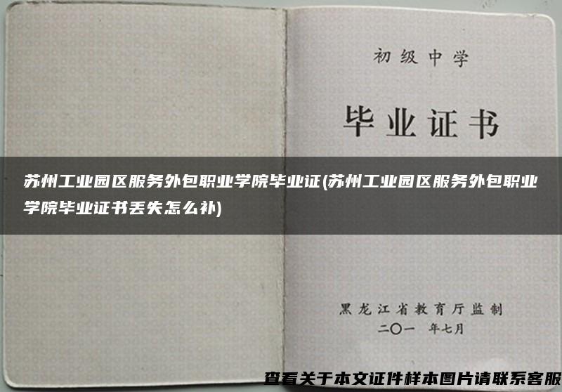 苏州工业园区服务外包职业学院毕业证(苏州工业园区服务外包职业学院毕业证书丢失怎么补)