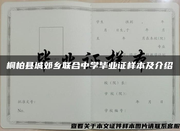 桐柏县城郊乡联合中学毕业证样本及介绍