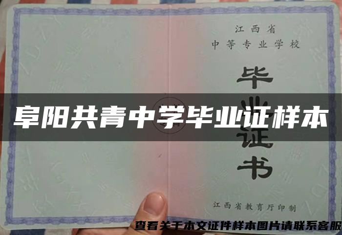 阜阳共青中学毕业证样本