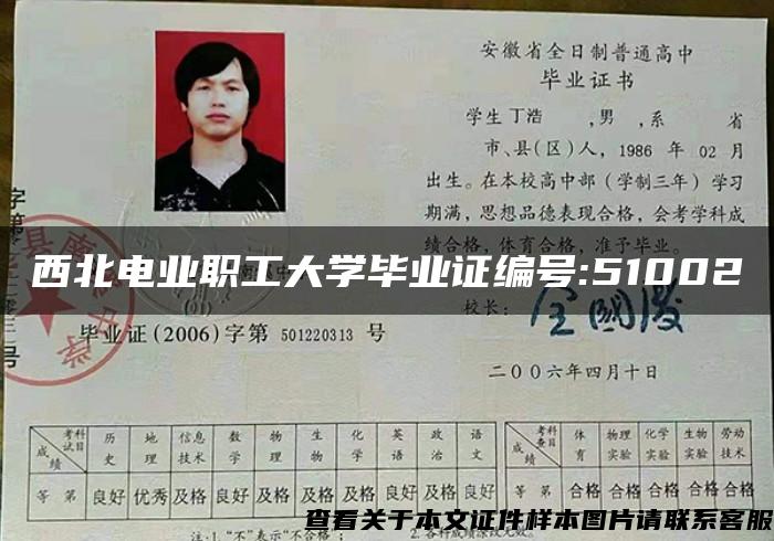 西北电业职工大学毕业证编号:51002