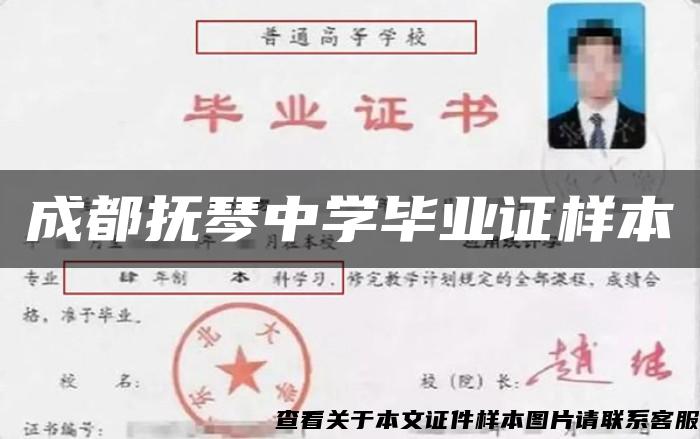 成都抚琴中学毕业证样本