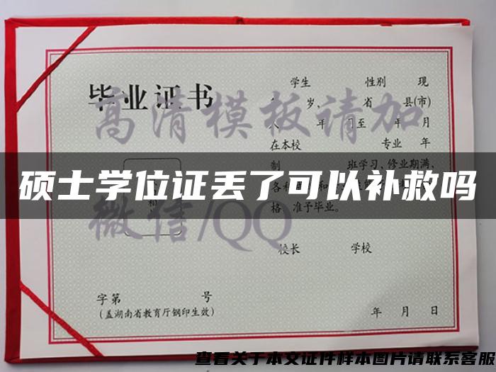 硕士学位证丢了可以补救吗