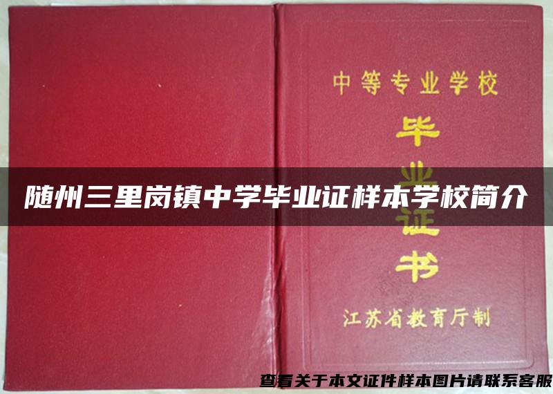 随州三里岗镇中学毕业证样本学校简介