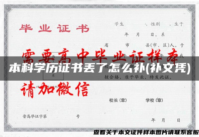 本科学历证书丢了怎么补(补文凭)