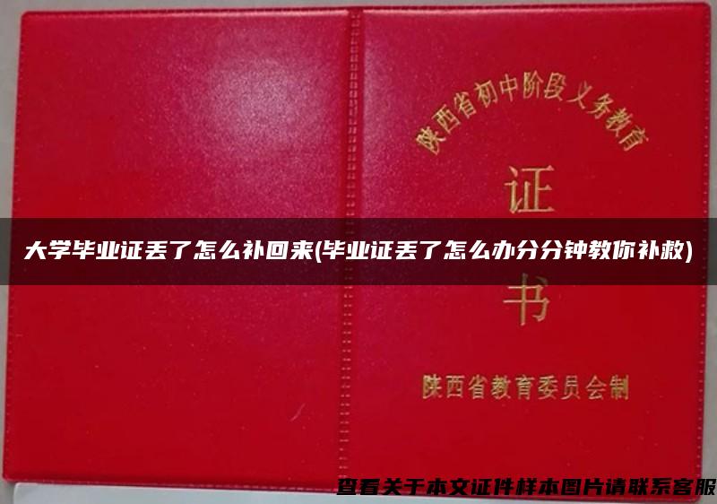 大学毕业证丢了怎么补回来(毕业证丢了怎么办分分钟教你补救)