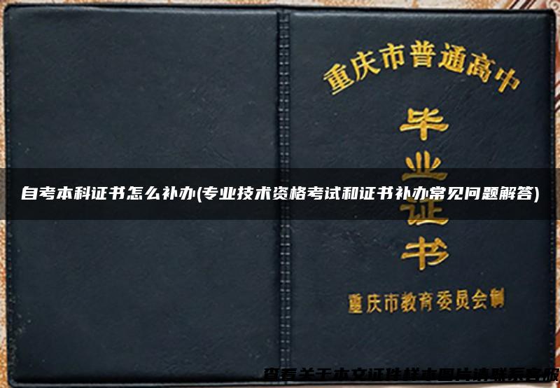 自考本科证书怎么补办(专业技术资格考试和证书补办常见问题解答)