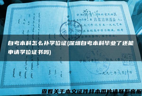 自考本科怎么补学位证(深圳自考本科毕业了还能申请学位证书吗)