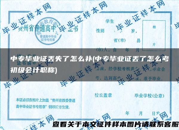 中专毕业证丢失了怎么补(中专毕业证丢了怎么考初级会计职称)