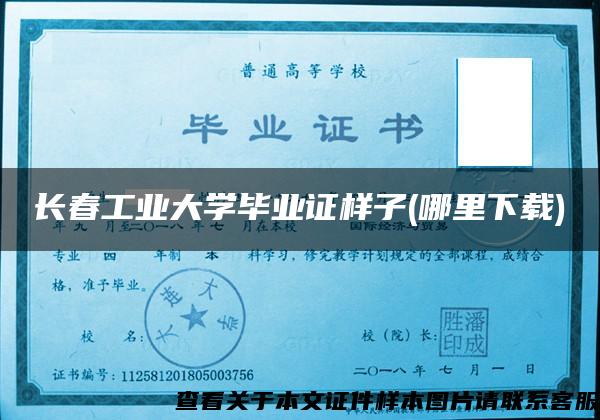 长春工业大学毕业证样子(哪里下载)