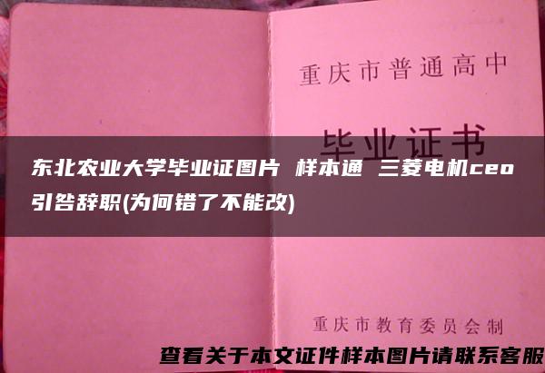 东北农业大学毕业证图片 样本通 三菱电机ceo引咎辞职(为何错了不能改)