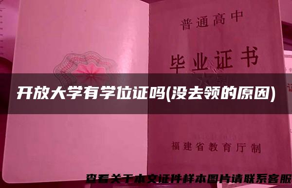 开放大学有学位证吗(没去领的原因)