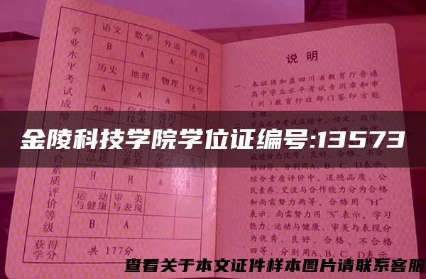 金陵科技学院学位证编号:13573