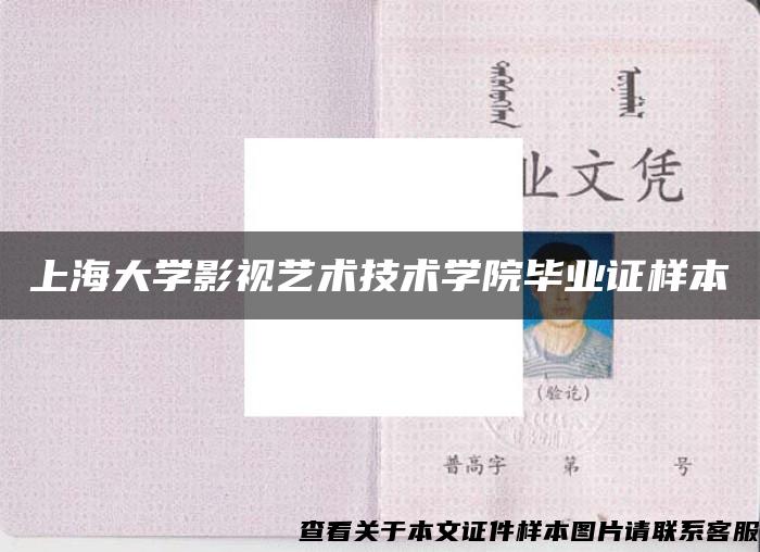 上海大学影视艺术技术学院毕业证样本