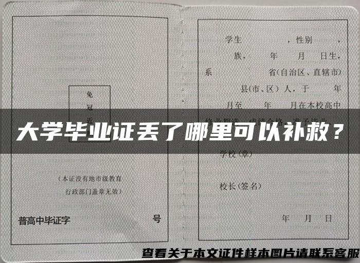 大学毕业证丢了哪里可以补救？