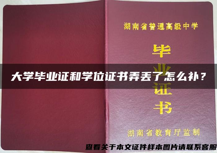 大学毕业证和学位证书弄丢了怎么补？