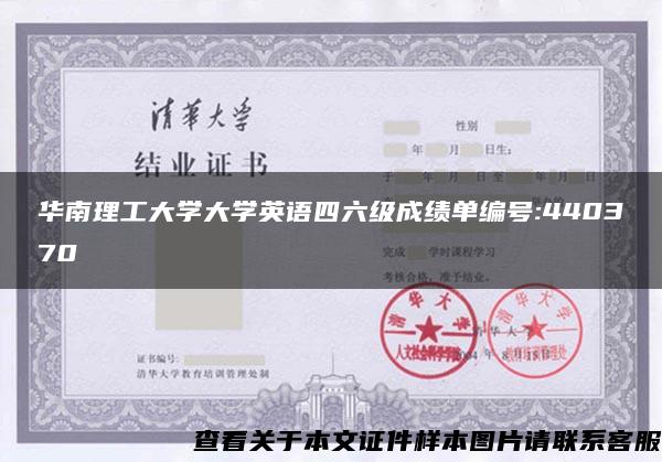 华南理工大学大学英语四六级成绩单编号:440370