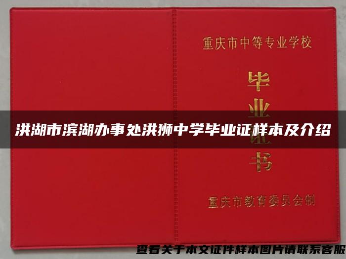 洪湖市滨湖办事处洪狮中学毕业证样本及介绍