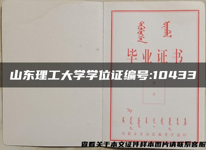 山东理工大学学位证编号:10433