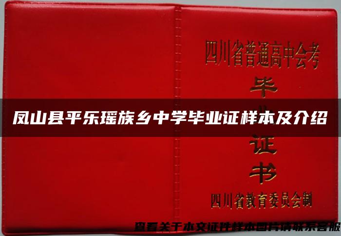 凤山县平乐瑶族乡中学毕业证样本及介绍